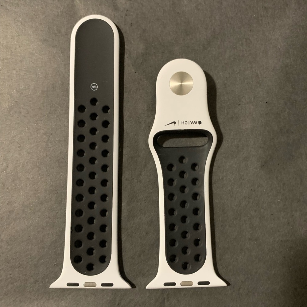 OEM Apple Watch Nike Sport Bands - Platinum/Black 44mm S/M